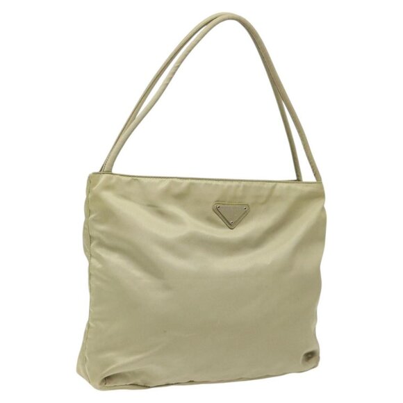 PRADA Tote Bag Nylon Beige Auth EC618 - Picture 1 of 16